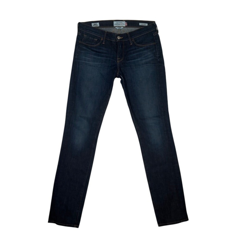 Lucky Brand Charlie‎ Skinny Jeans Womens 4/27 White Oak Cone Denim USA Dark Wash